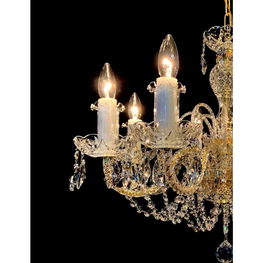 チェコ ボヘミアン クリスタルガラス ペンダントシャンデリア☆引掛け