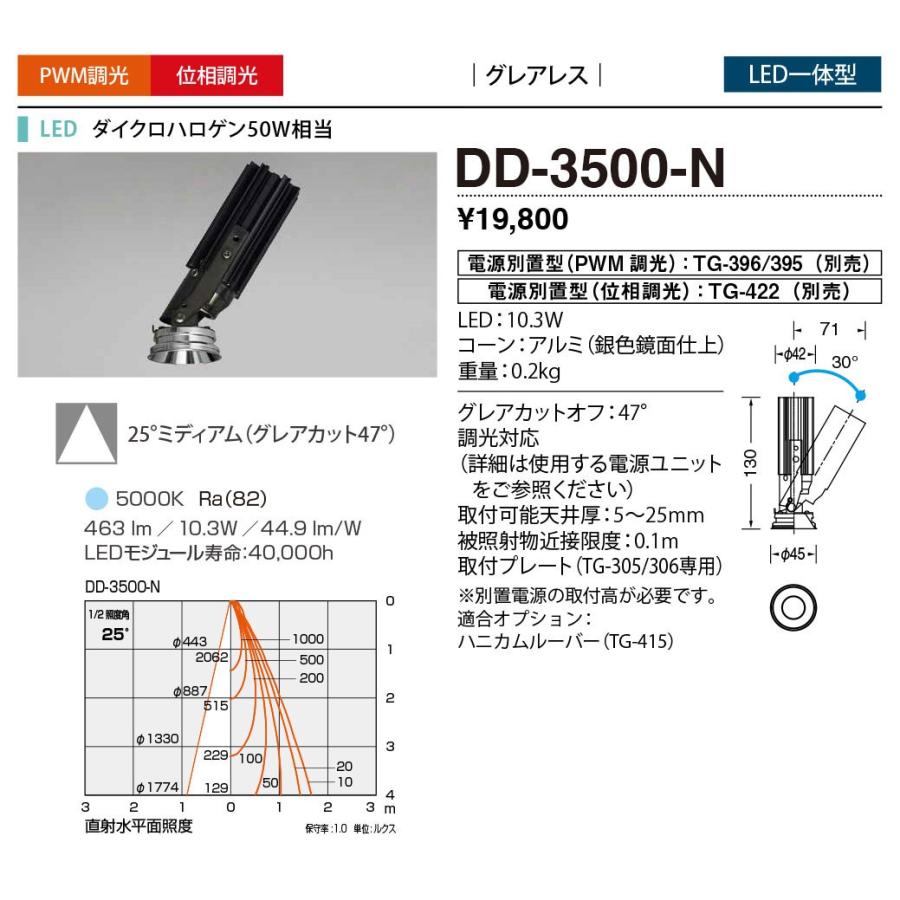 【在庫有】 DD-3500-N 山田照明 Monops PRO NEO（モノプス・プロ・ネオ） ダウンライト電源別売 ダウンライト