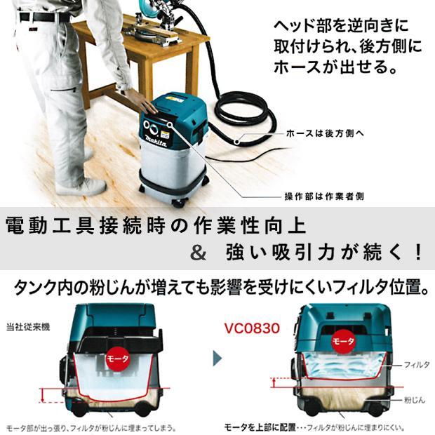 マキタ（makita） 集じん機 粉じん専用 8L VC0830 ノズルホースセット