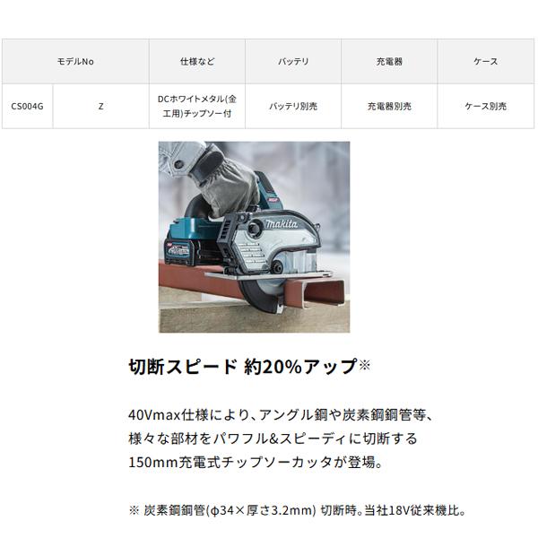 マキタ makita 40Vmax 充電式チップソーカッタ 150mm CS004GZ バイススタンドセット品 A-00550 柴商オリジナルセットの画像