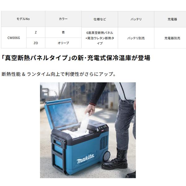 マキタ（makita） 充電式 保冷温庫 CW006GZ 青 CW006GZO オリーブ