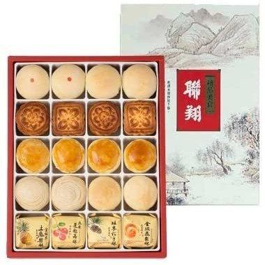 新発売 台湾月餅 通年販売 個入星采礼盆 普通小月餅１２個 広東式月餅４個 パイナップルケーキ４個の異色詰め合わせ Ecで大好評品