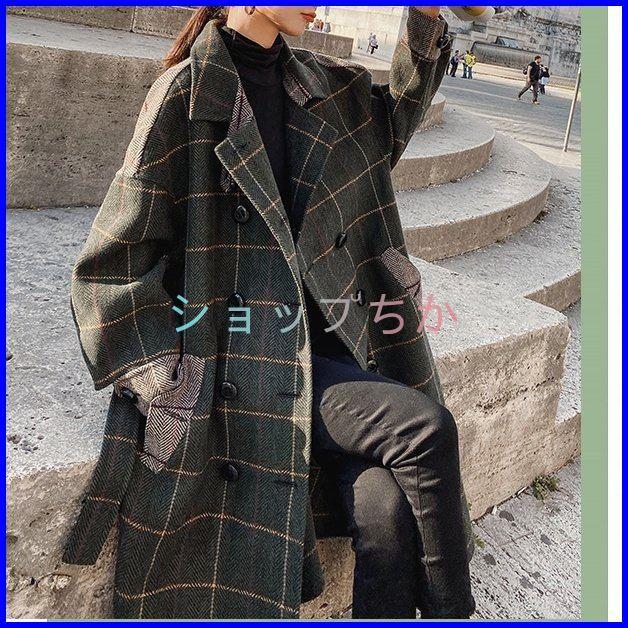 コート ロングコート ロング丈 メンズライク レディースファッション ツイード 膝下 ひざ下 ひざ下 長袖 チェック柄 メンズライク オフィスコーデ トレンチコート Pe7f0 柄コート チェック柄コート ショップちか 純正早割