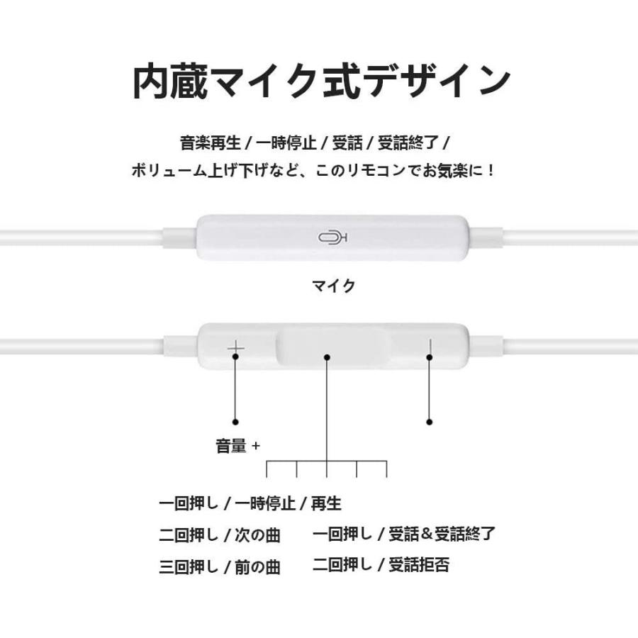 iPhone スマホ イヤホン イヤホンマイク 有線 高音質 変換 重低音 zoom オンライン会議 高品質 ライトニング｜shibucole｜02