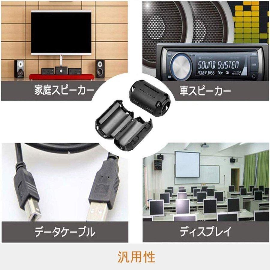 フェライトコア ノイズフィルター パッチンコア 3.5mm ブラック ヒンジ