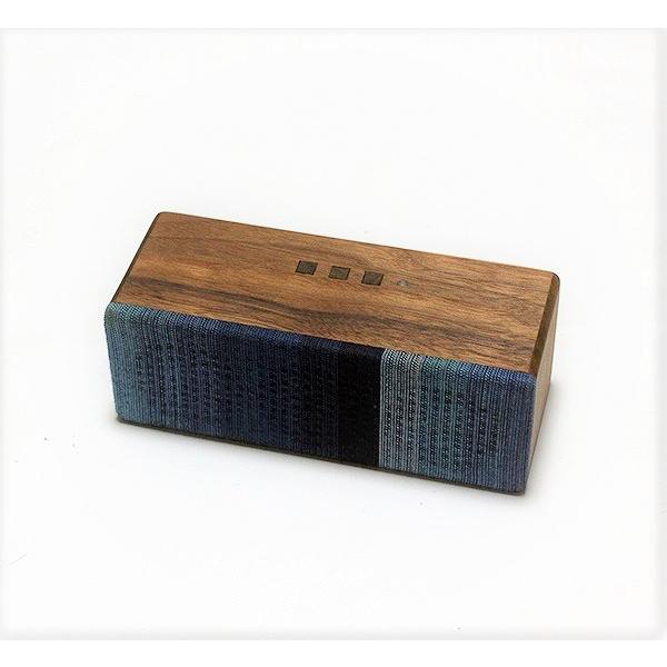 ヨシモク サウンドフライSJ 無線スピーカー ブルートゥース  藍グラデーション ウォールナット 高級 日本製 伝統工芸 PC スマホ対応 プレゼント 贈答品 |  | 01