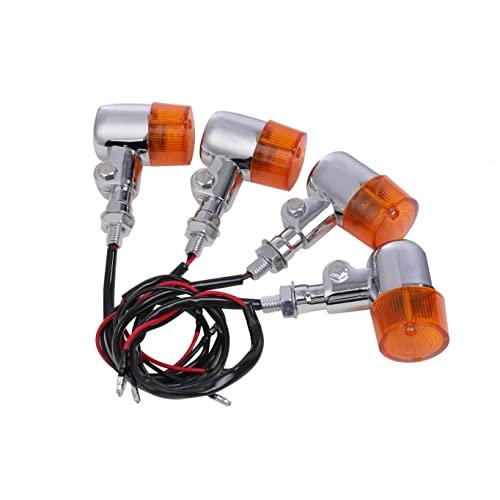 丸型 ヨーロピアン ウインカー 4個セット メッキ×アンバー 35mm アルミ