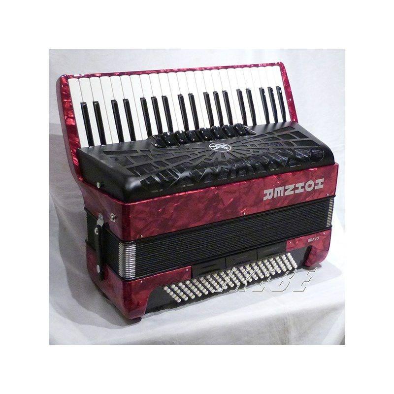 Hohner (アコーディオン専門店・出荷前検品発送)Bravo III 120 RED カラー：レッド  ホーナー アコーディオン 入門向け ピアノ式 41鍵盤 大型の画像