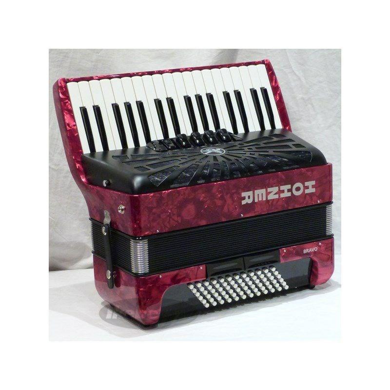 Hohner (アコーディオン専門店・出荷前検品発送)Bravo III 72 RED (カラー：レッド)  ホーナー アコーディオン 入門向け ピアノ式 34鍵盤 中型の画像