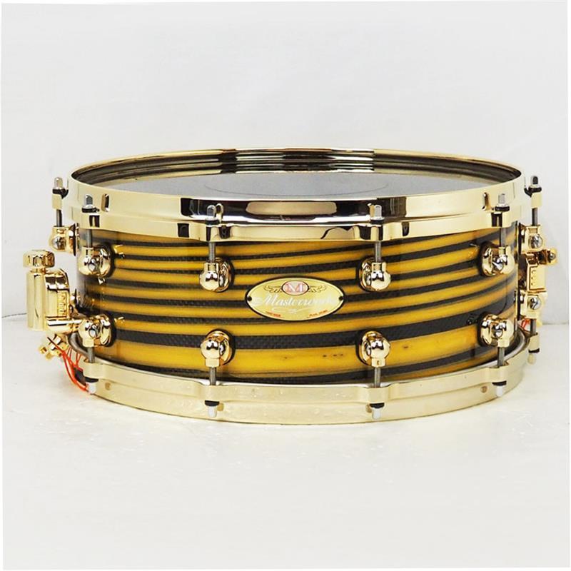 Pearl Pearl Masterworks Snare Drum 14x5.5 -Gold Swirl on Black