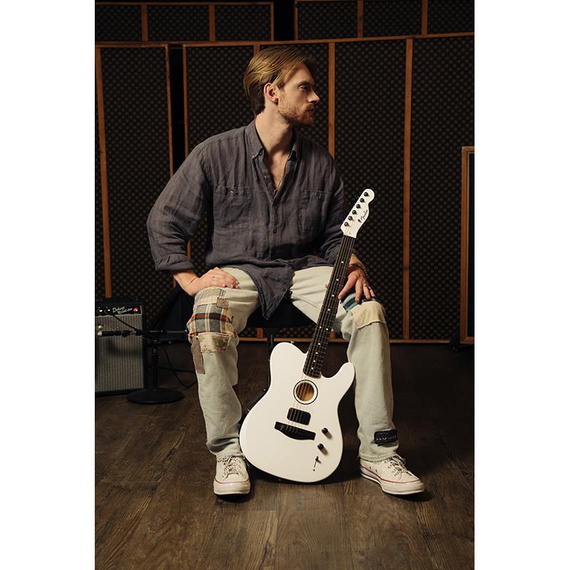 Fender Acoustics Limited Edition FINNEAS American Acoustasonic Telecaster (Satin Arctic White/Ebony)の画像