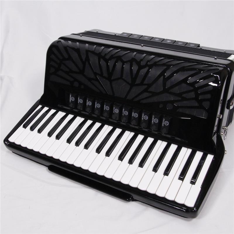 Parrot New  41K120BS BK 国内限定モデル アコーディオン 41鍵盤 120ベース H.M.M.L ピアノ式 マスタースイッチ付 パロット Blackの画像