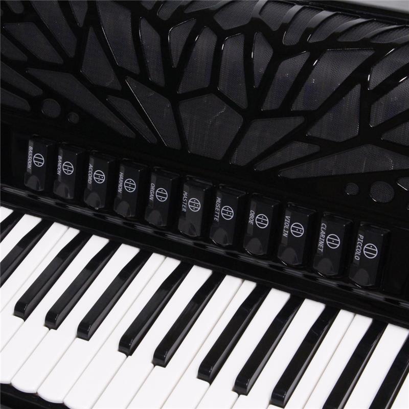 Parrot New  41K120BS BK 国内限定モデル アコーディオン 41鍵盤 120ベース H.M.M.L ピアノ式 マスタースイッチ付 パロット Blackの画像