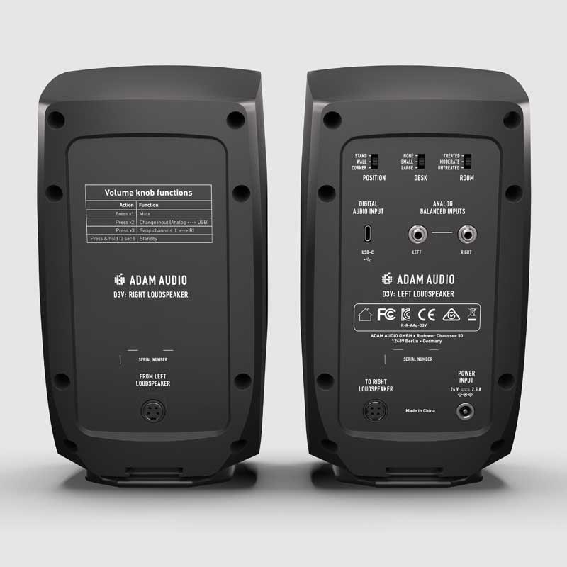 ADAM D3V Black (ペア) 【PASSGO REDスピーカーケーブルセット(TRS-TRS