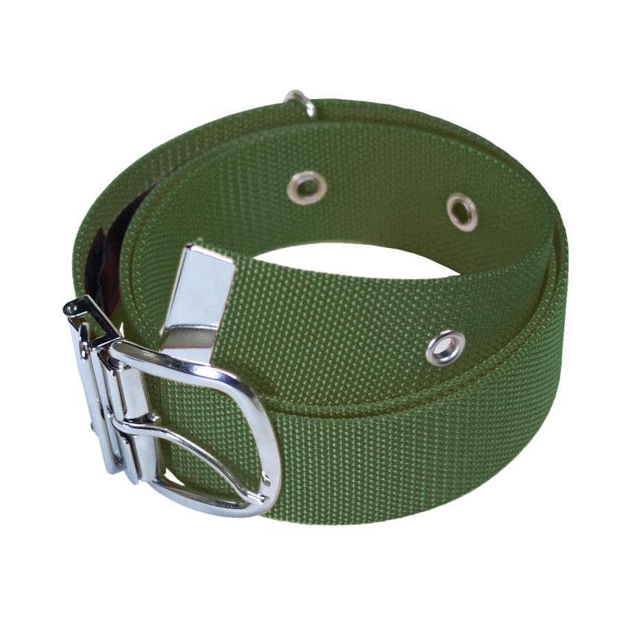 【ロゴ刻印】プラダ ガチャベルト ナイロン×レザー 4×101cm モスグリーン ロゴ刻印】プラダ ガチャベルト ナイロン×レザー 4×101cm モスグリーン