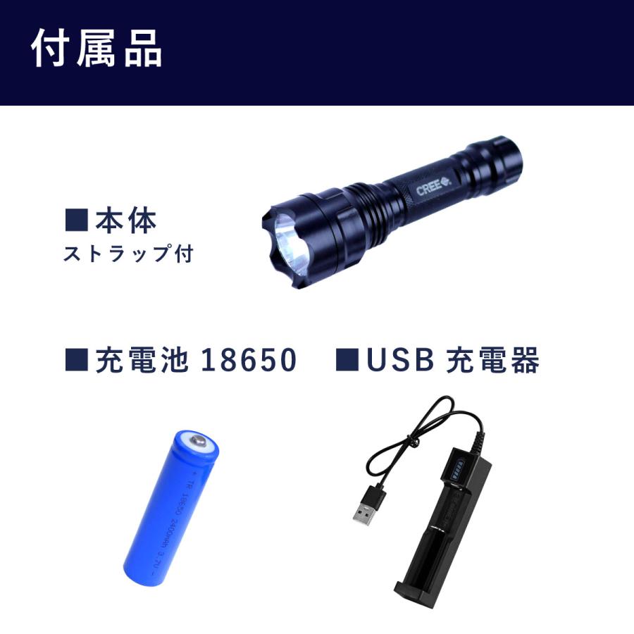 充電式ライト 送料無料・CREE LEDルミナスライト 充電セット 900lm 7w