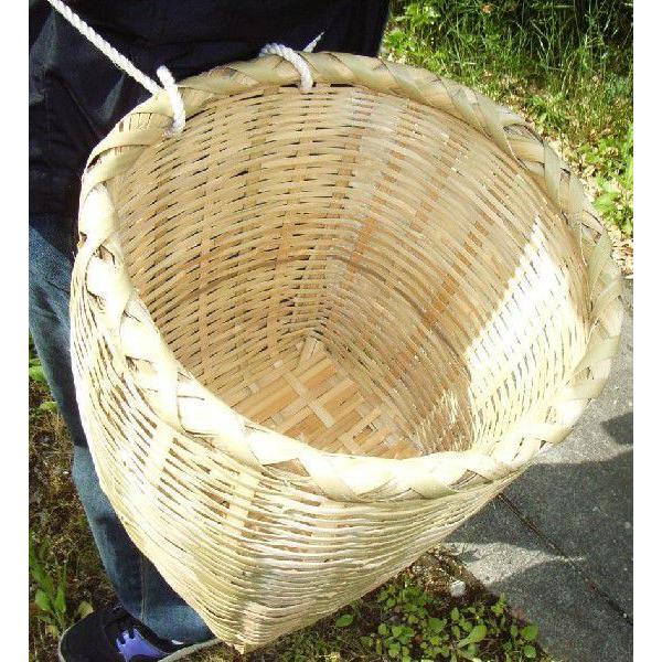 あすつく送料無料【竹製腰かご・大】山菜取り 収穫 梅もぎ 背負い籠