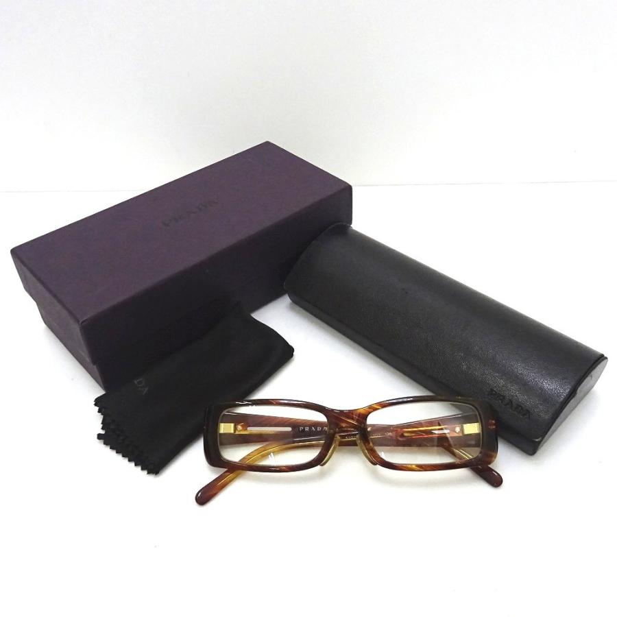 PRADA（プラダ） Ae515491 眼鏡 メガネフレーム 度無し VPR16 ブラウン