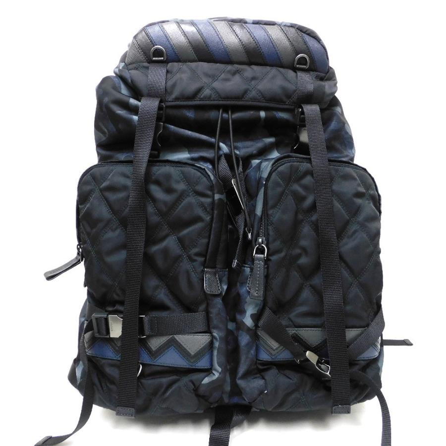 Dz プラダ リュック デイパック 2vz136 F0q10 Blu Nero メンズ Prada 中古 質みなみ 太宰府店 Dz 質みなみ ヤフーショッピング店 通販 Yahoo ショッピング