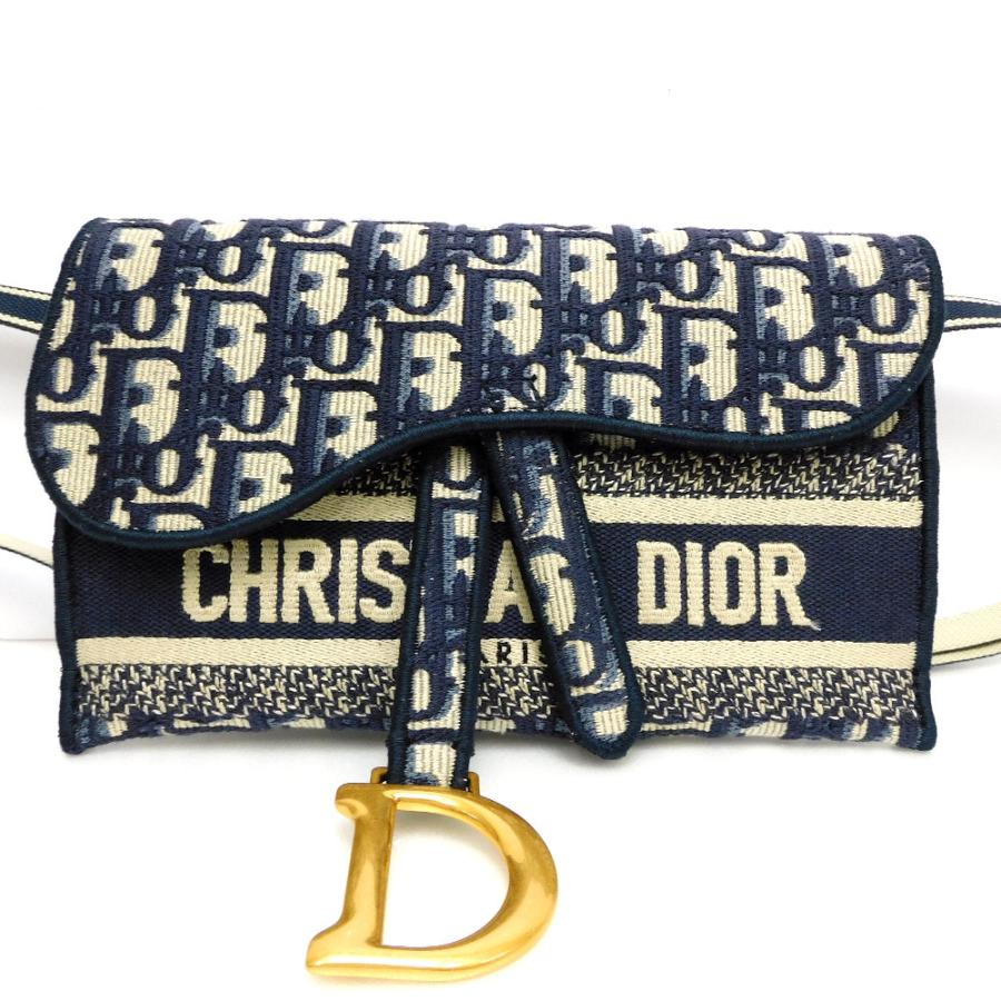 【美品】Christian Dior サドル スリムポーチ オブリークジャカード 美品】Christian Dior サドル スリムポーチ オブリークジャカード