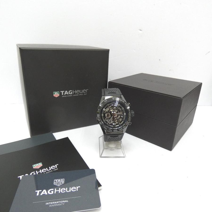 Dz789961 タグホイヤー 腕時計 ラバーベルト カレラ クロノグラフ  CAR2A90.FT6071 ブラック メンズ TAG HEUER 中古｜shichi-minami｜02