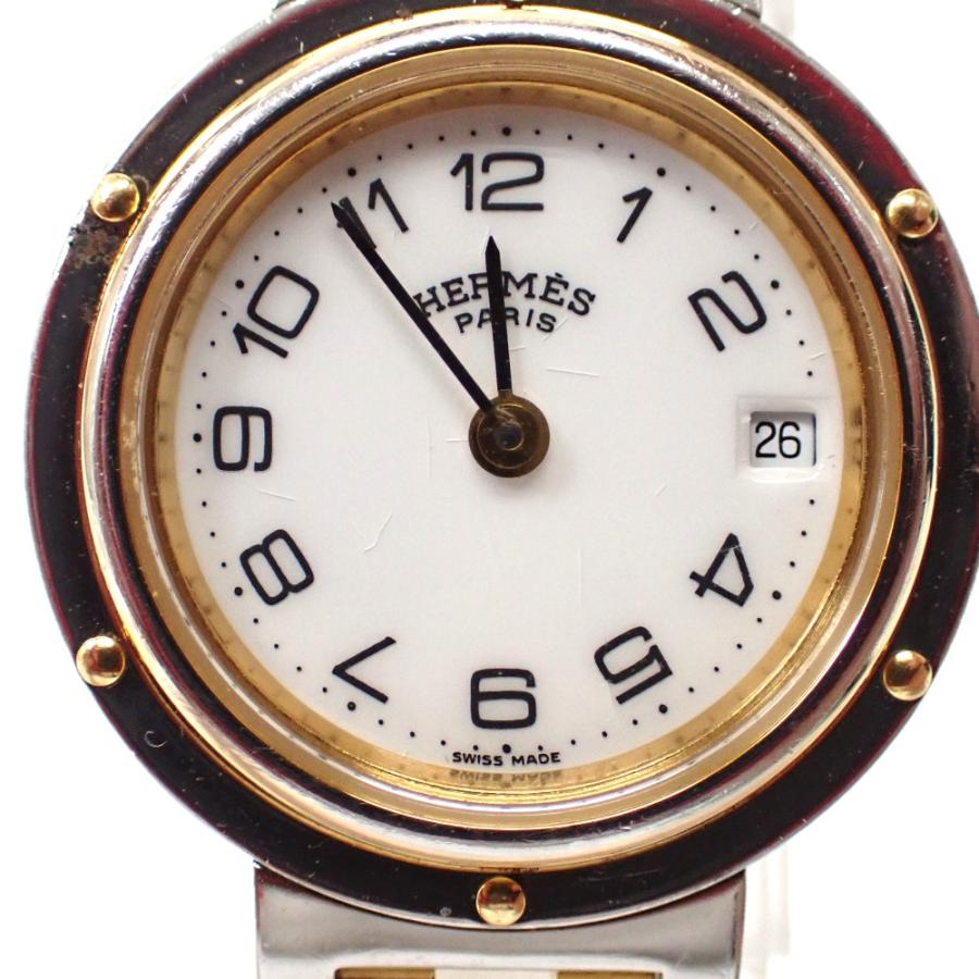 HERMES（エルメス） F630382 腕時計 SS×GP ホワイト文字盤 クオーツ