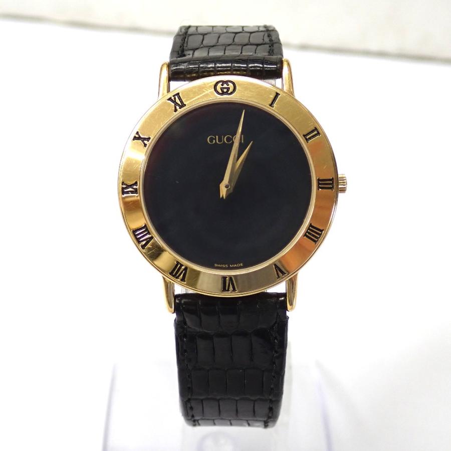 Ft1292981 グッチ 腕時計 3000.2.M ゴールド ブラック文字盤