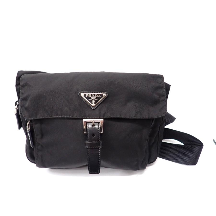 【島中】PRADA ブラック サコッシュ TRACOLLA PRADA【入手困難】 ブリック☆サフィアーノレザー バッグ☆ (PRADA