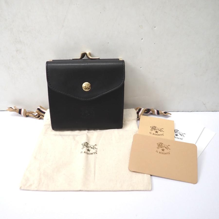 IL BISONTE（イルビゾンテ） Ft1330491 二つ折り財布 がま口 ブラック
