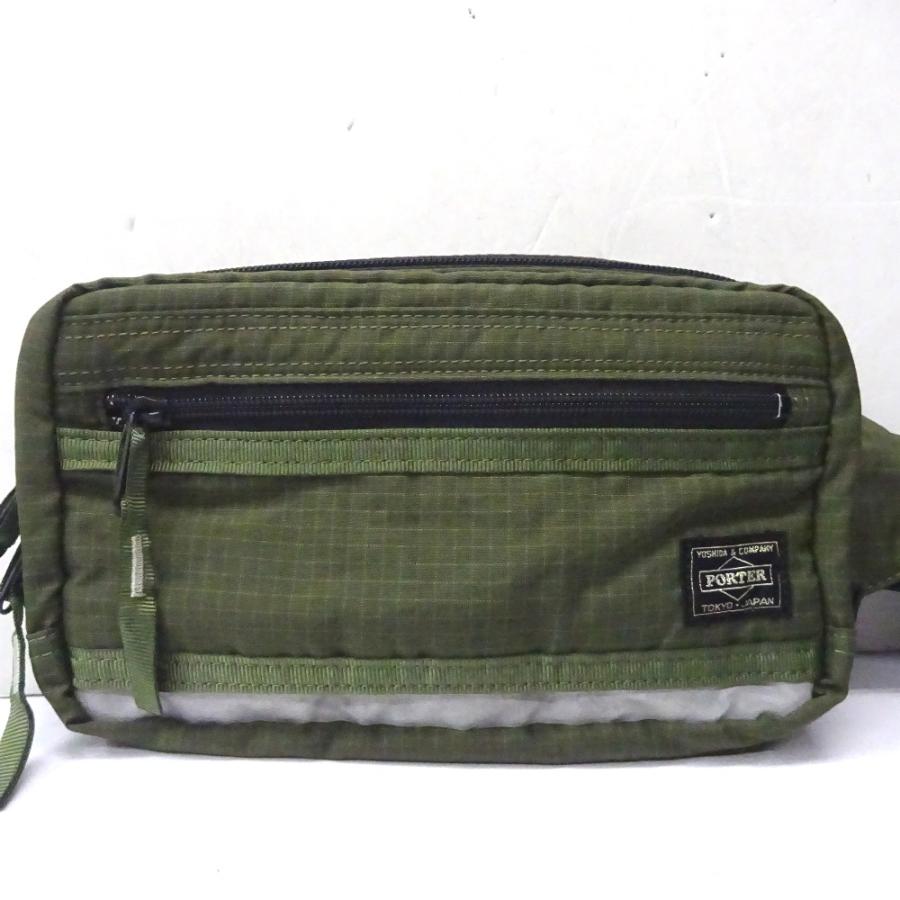 PORTER Ft590091 ポーター ボディバッグ ウエストバッグ グリーン 中古