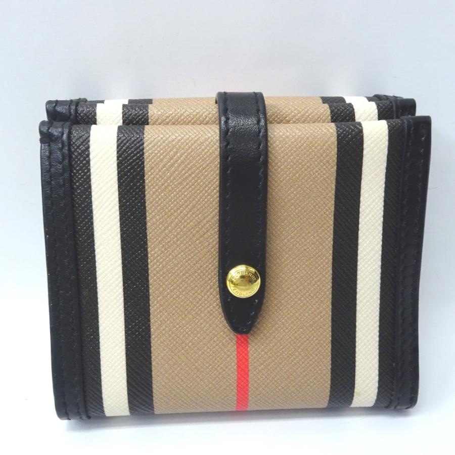 BURBERRY バーバリー アイコンストライプ コンパクトウォレット 三