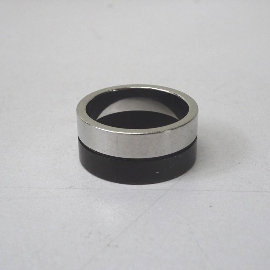 Ft602994 カルバンクライン リング・指輪 バイカラー W10 シルバー×ブラック Calvin Klein 中古｜shichi-minami｜02