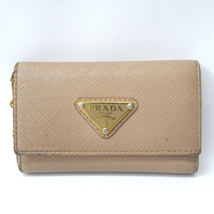 PRADA Ft558421 プラダ キーケース 4連 1PG004 ベージュ レディース  