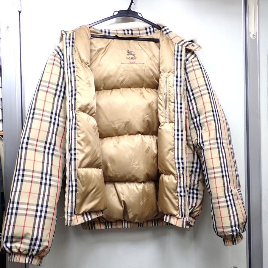 バーバリー ダウンジャケット Supreme チェック柄 Puffer jacket ベージュ M Ft636791 中古 BURBERRY（バーバリー） Ft636791 ダウンジャケット Supreme Puffer