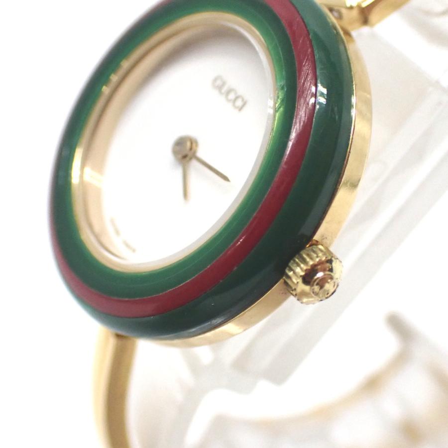 【美品】 GUCCI チェンジベルト バングルウォッチ レディース 腕時計 Ft641481 グッチ 腕時計 チェンジベゼル 11/12.2 ゴールド レディース