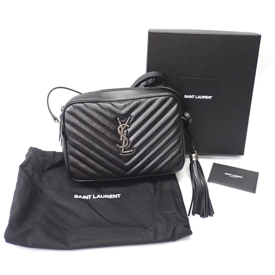サンローラン カメラバッグ ルー 612544 斜め掛け ショルダーバッグ サンローラン SAINT LAURENT ルーカメラバッグ 612544 ブラック レザー