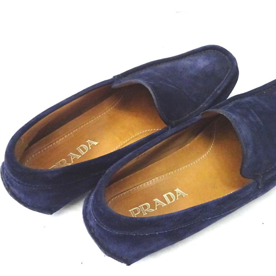 Ft プラダ 靴 スエード ドライビングシューズ 2dd075 ネイビー メンズ Prada 中古 質みなみ 二又瀬店 Ft 質みなみ ヤフーショッピング店 通販 Yahoo ショッピング