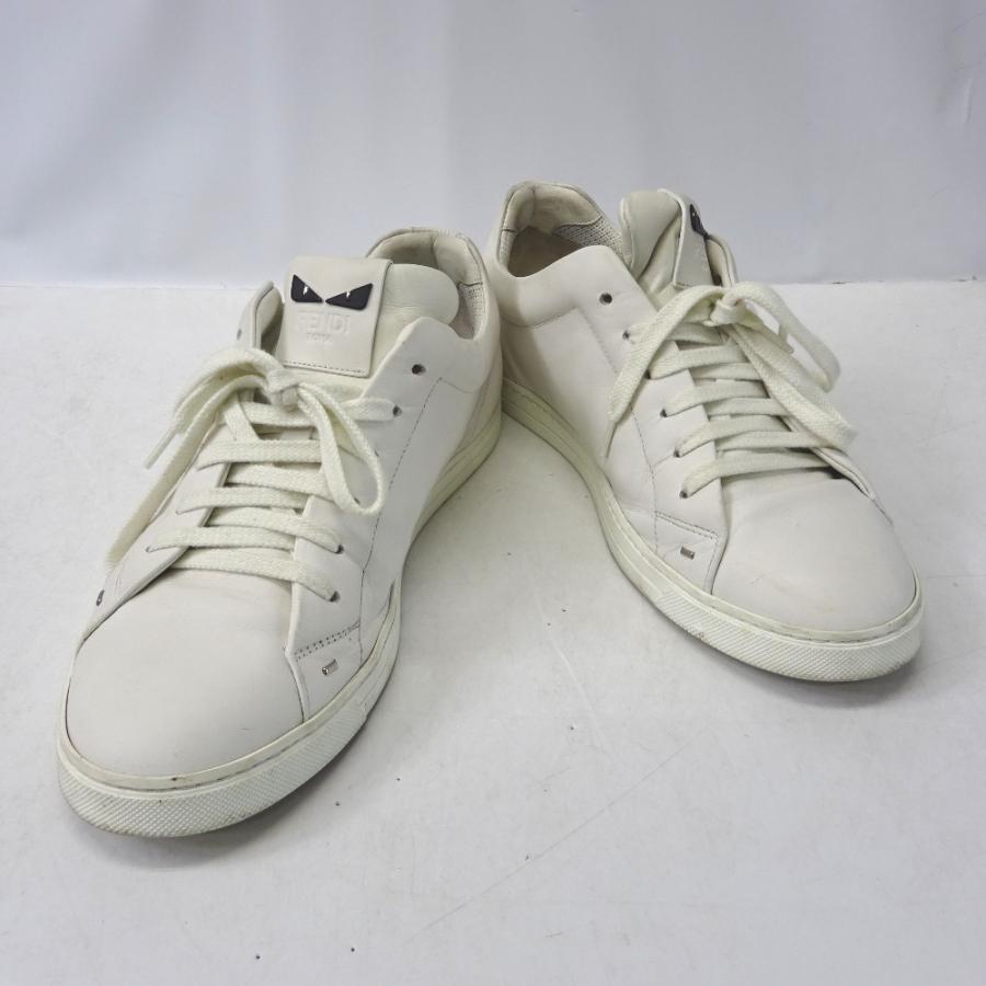 Fendi モンスターホワイトレザー スニーカー