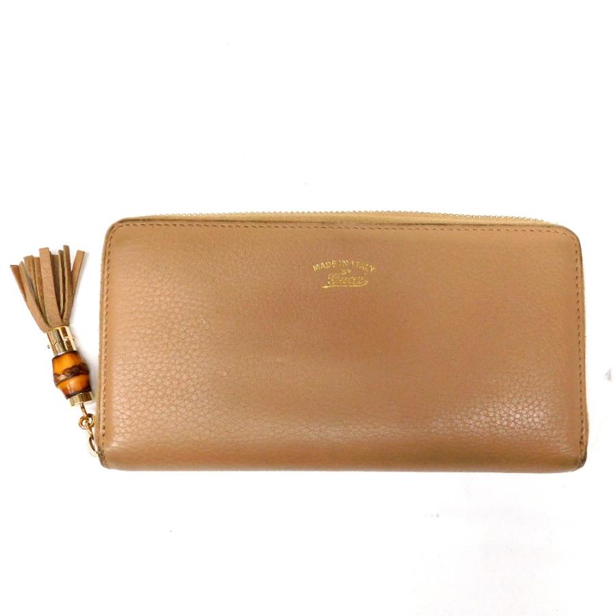 Hn610831 長財布 グッチ バンブータッセル 307984 0416 レザー  