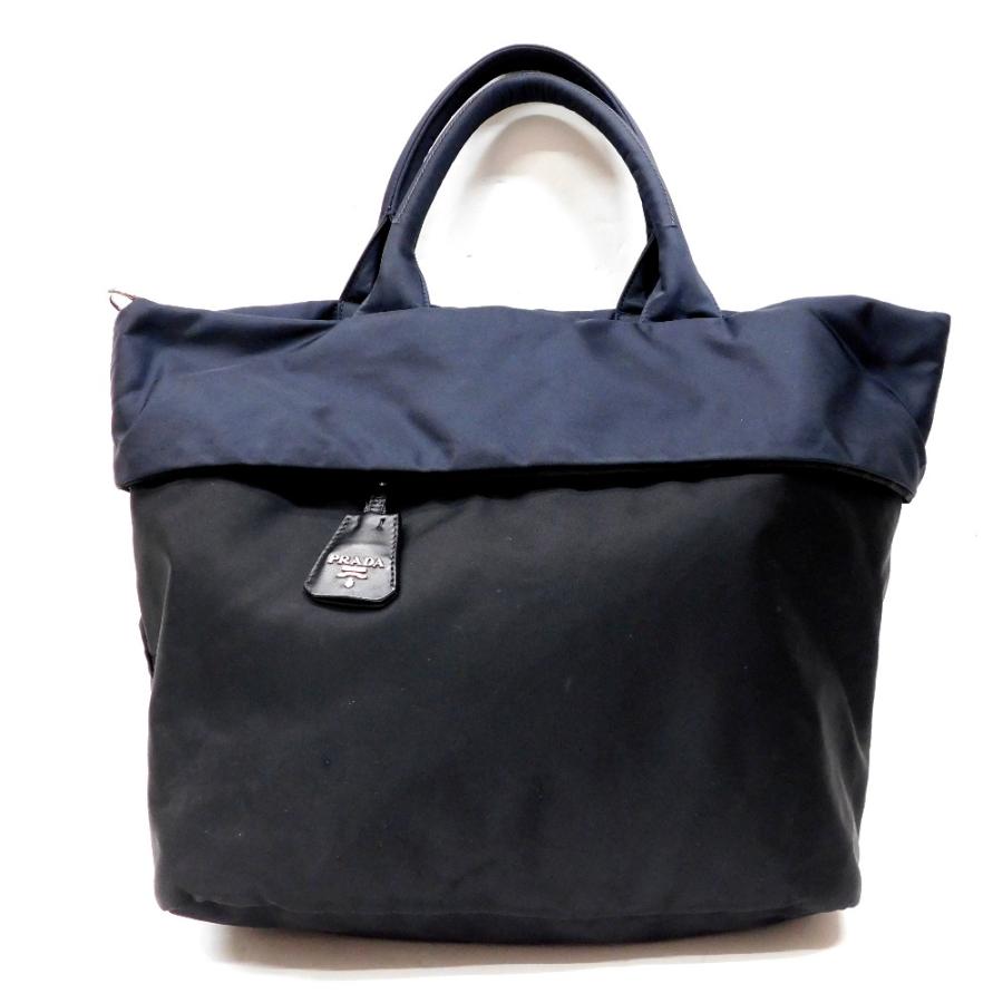 Hn611711 トートバッグ プラダ 2WAYリバーシブル ネイビー ブラック