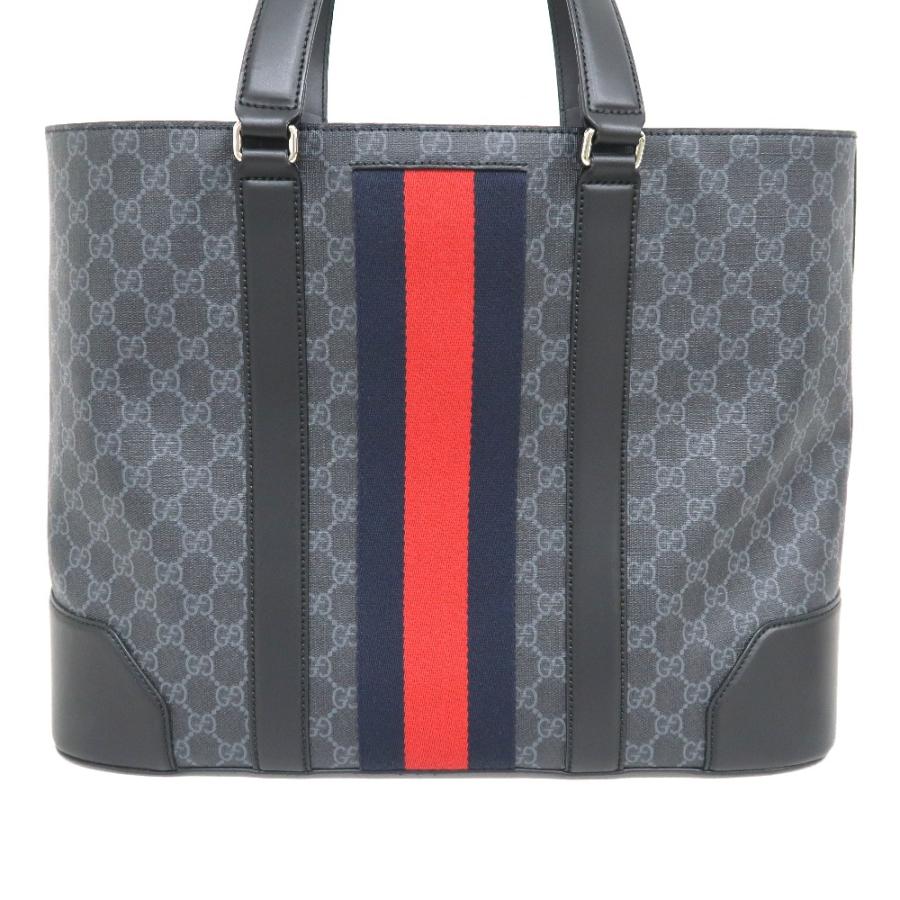 GUCCI GGスプリーム トートバッグ メンズ ブラック グレー 495560