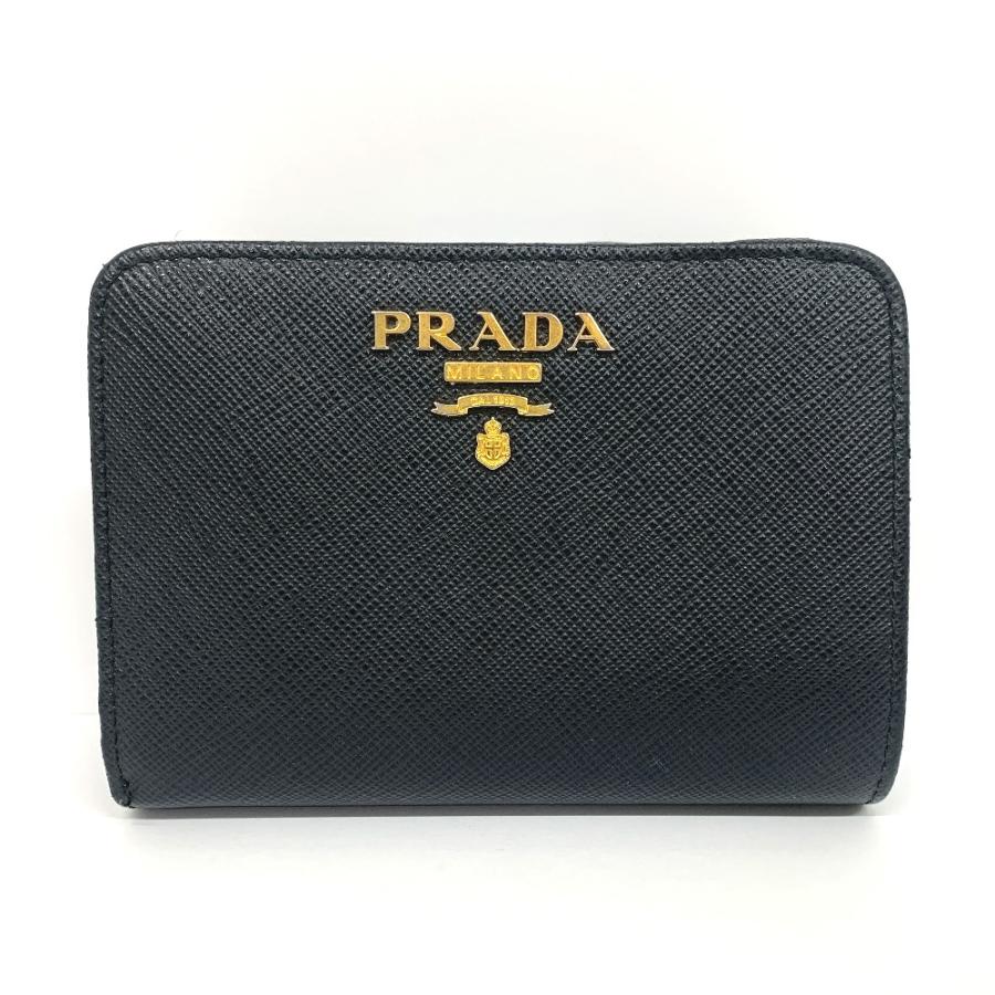 PRADA（プラダ） IT335611 二つ折り財布 サフィアーノ 1ML018 ブラック
