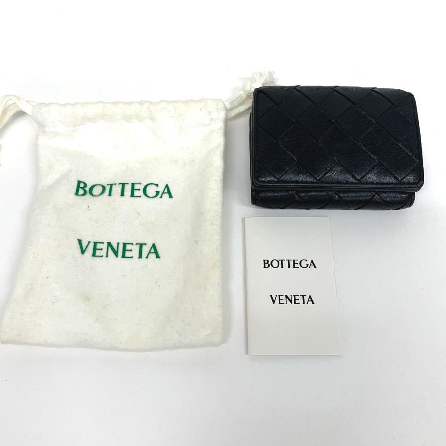 IT336311 ボッテガヴェネタ 三つ折り財布 イントレチャート ブラック