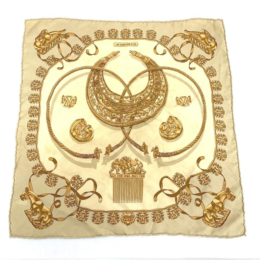 HERMES（エルメス） IT338273 スカーフ カレ40 黄金の騎士 ベージュ系