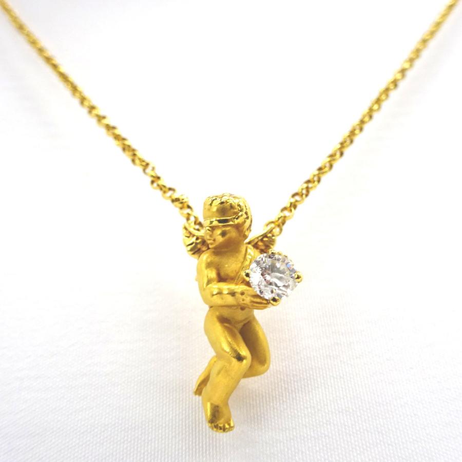 KR205001 カレライカレラ ネックレス エンジェルモチーフ 1Pダイヤ D0 