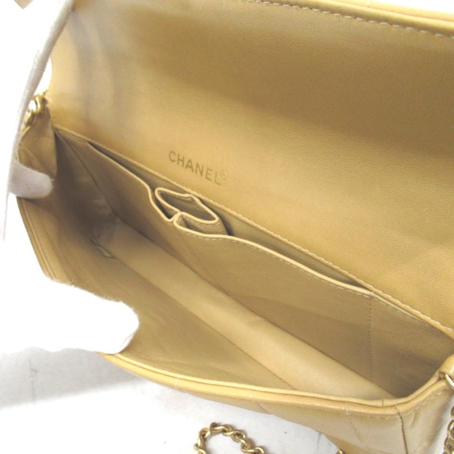 KR223761 シャネル ショルダーバッグ チェーンショルダー チョコバー ラムスキン ベージュ系 レディース CHANEL 中古｜shichi-minami｜16