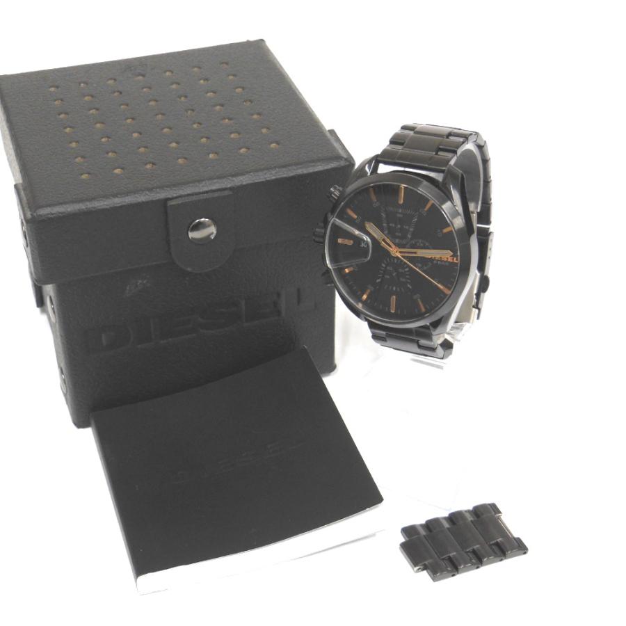 NA31893 ディーゼル 腕時計 DZ-4524 クォーツ クロノグラフ 黒文字盤 SS メンズ DIESEL 中古・美品｜shichi-minami｜02