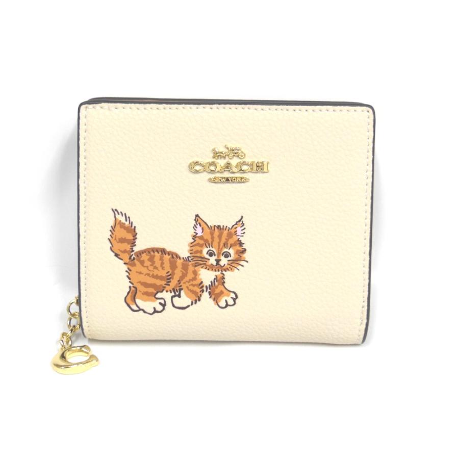 COACH NA33491 コーチ 二つ折り財布 猫 キャットプリント CC472 COACH NA33491 コーチ 二つ折り財布 猫 キャットプリント CC472