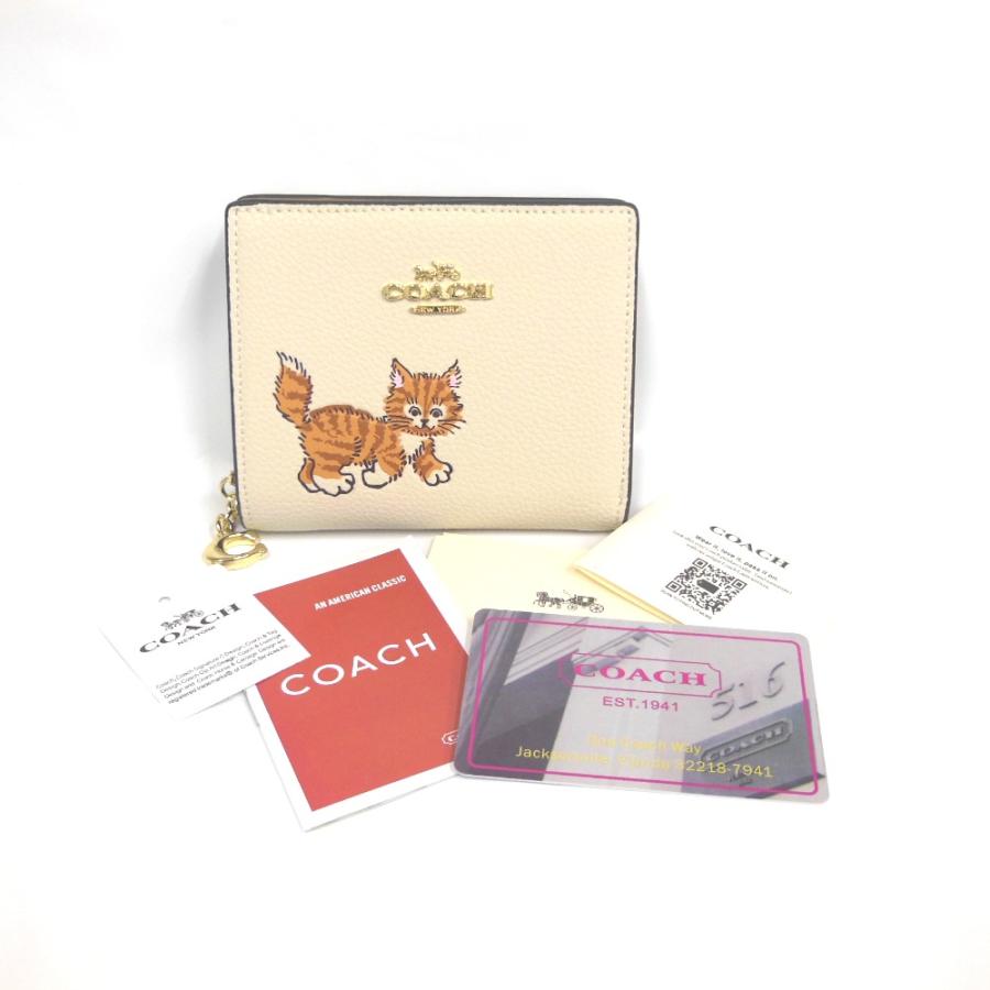 COACH NA33491 コーチ 二つ折り財布 猫 キャットプリント CC472 COACH NA33491 コーチ 二つ折り財布 猫 キャットプリント CC472