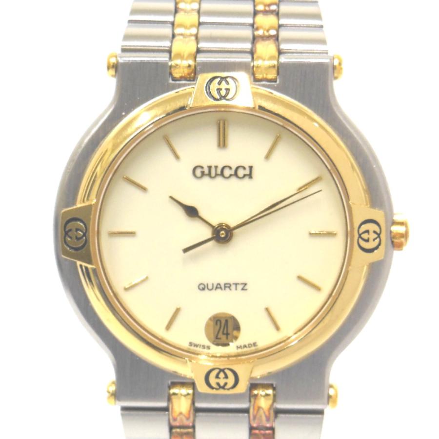 GUCCI グッチ 9000M 腕時計 クォーツ メンズ 2トーン デイト 稼働 NA33562 グッチ 腕時計 9000M クォーツ デイト コンビ メンズ GUCCI
